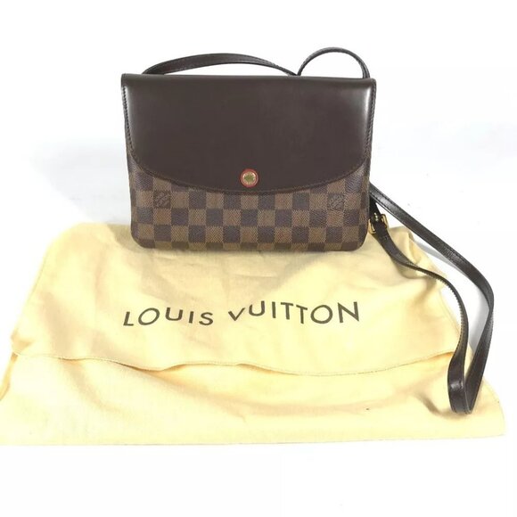 LOUIS VUITTON Damier Twice Bag Crossbody Pochette Shoulder Bag - Picture 16 of 16
